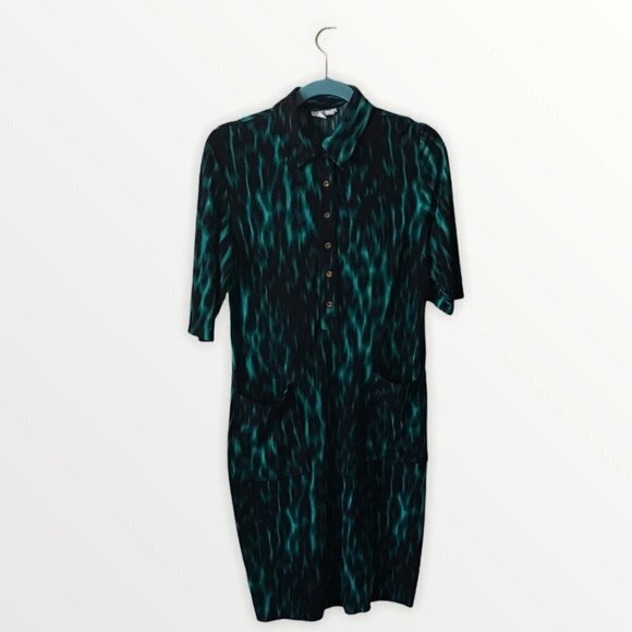London Times Short Sleeves Dress with Two Front Pockets - Picture 1 of 13